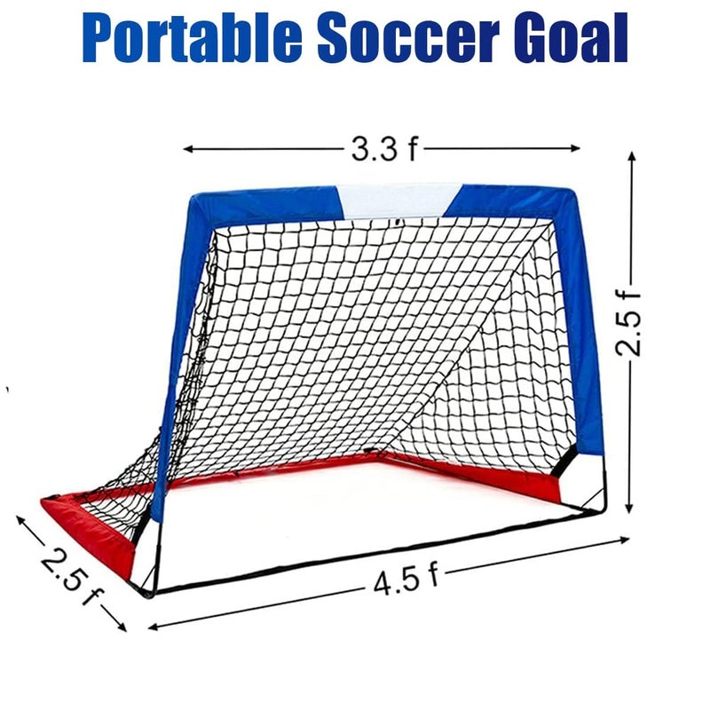 L RUNNZER Kids Soccer Goal, Pop Up Soccer Goal Net for Backyard, Set of 2 with Portable Carrying Case - Image 2